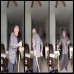 Vovô de 82 anos dança com uma vassoura porque não vai deixar COVID-19 arruinar a diversão deste idoso